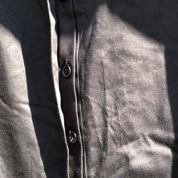 🚨B2G1 CHRISTOPHER & BANKS Black Silver Botton Down Swing Flare Midi Skirt - Picture 6 of 10